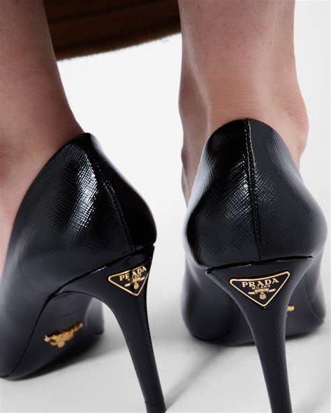 prada saffiano leather pumps|Black Patent Saffiano Leather Pumps .